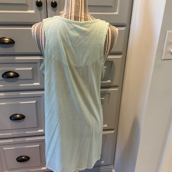 Aria Sleeveless Green and White Stripe Gown, Size M - Picture 3 of 4